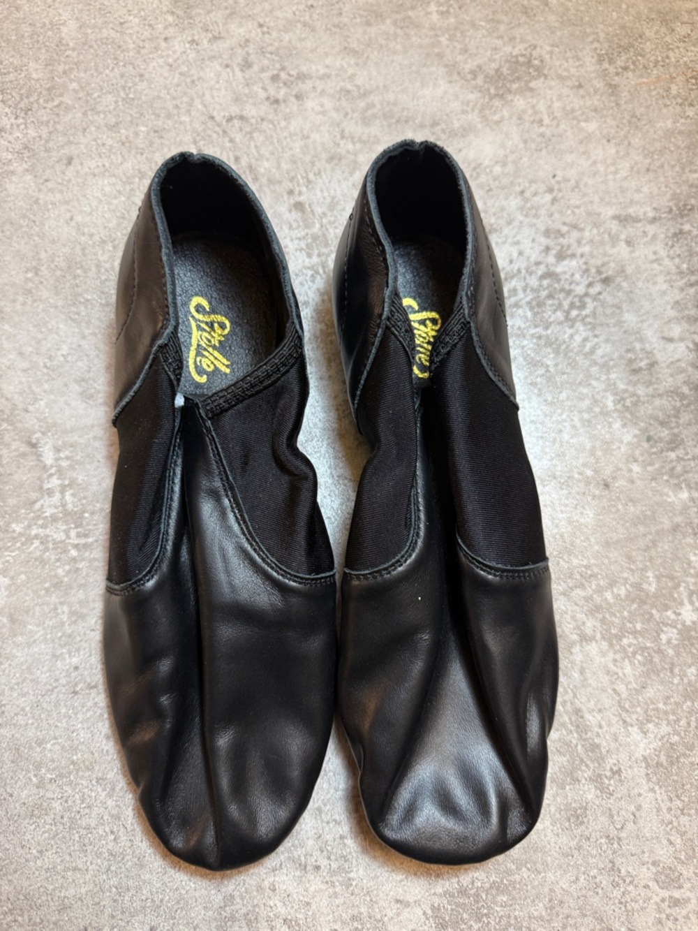 NWOT Black Leather Slip-On Dance Shoes